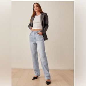 Reformation Casey Mid Rise Relaxed Straight Jeans - 23